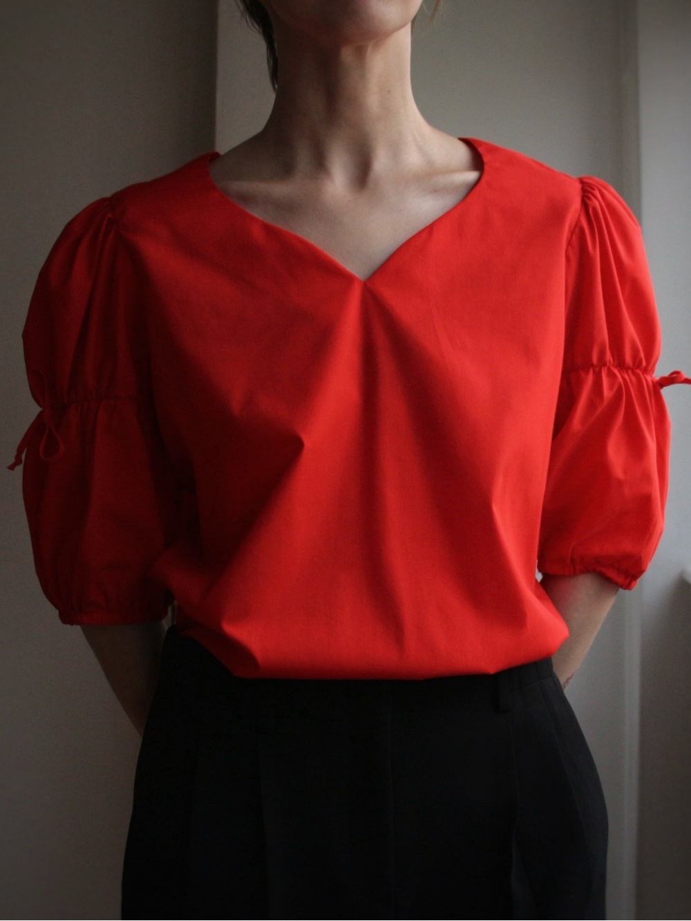 1970-80's Partners Please! by Malco Modes Red Square Dance Blouse